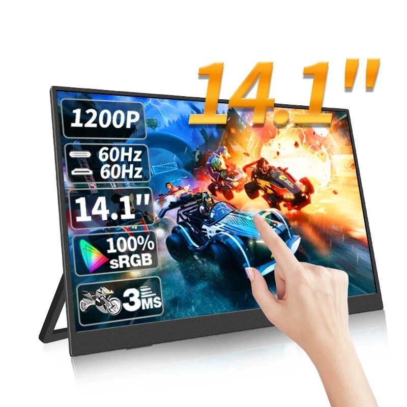 Touch Screen Portable Monitor 14.1 inch 100% sRGB 1900×1200 HDR10 60hz Speakers