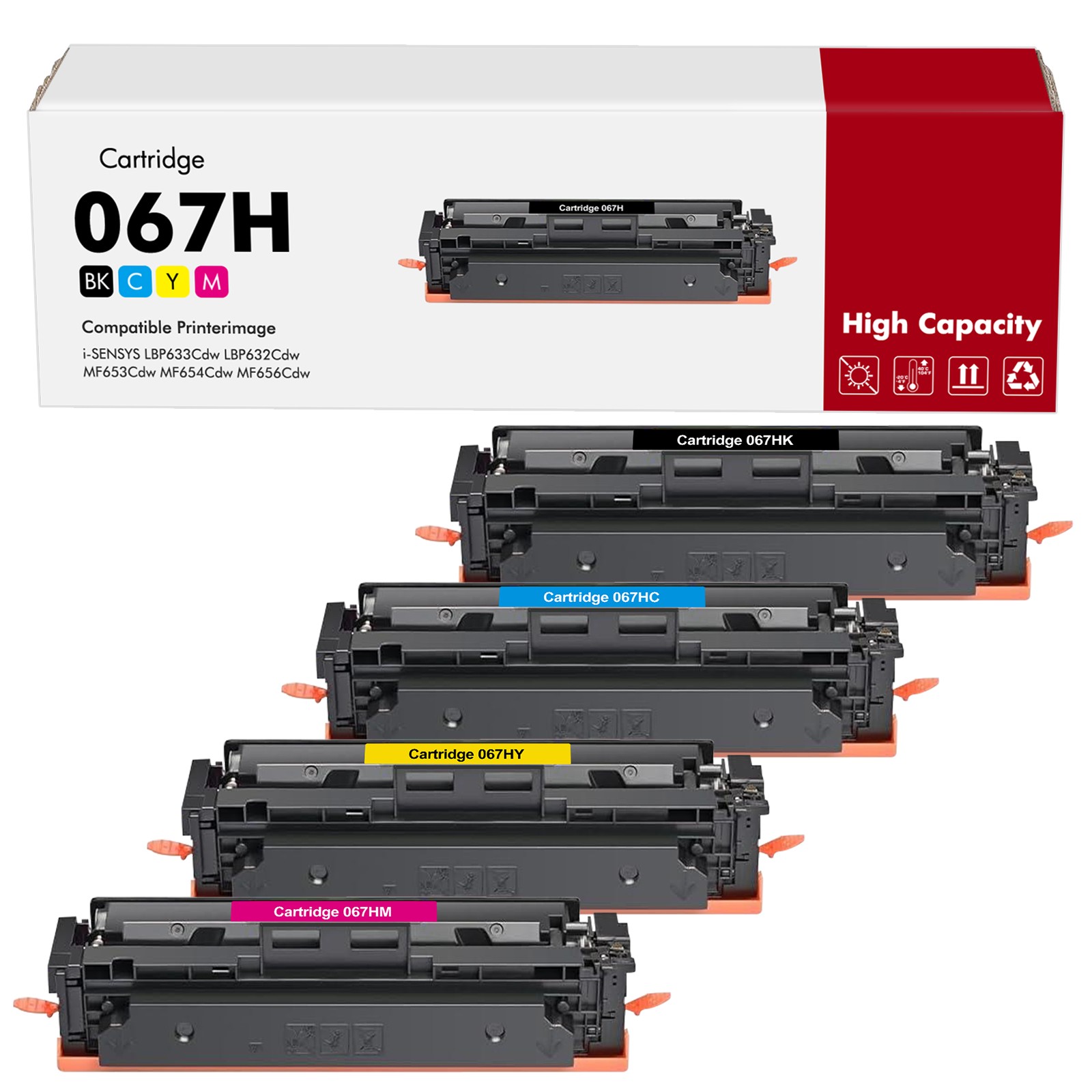 067H Toner Cartridge Compatible With Canon 067 H Color ImageCLASS MF656Cdw 654Cd