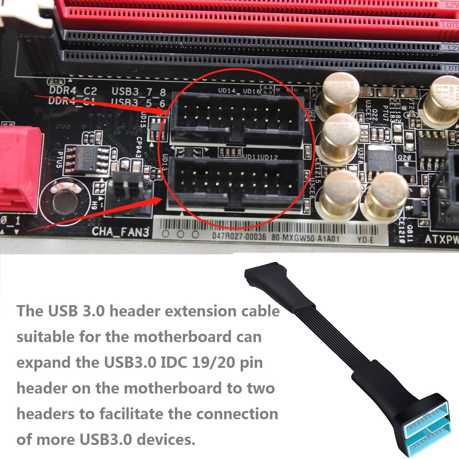USB 3.0 Male-to-Female Splitter – 5.8 in Extension for Improved Connectivity