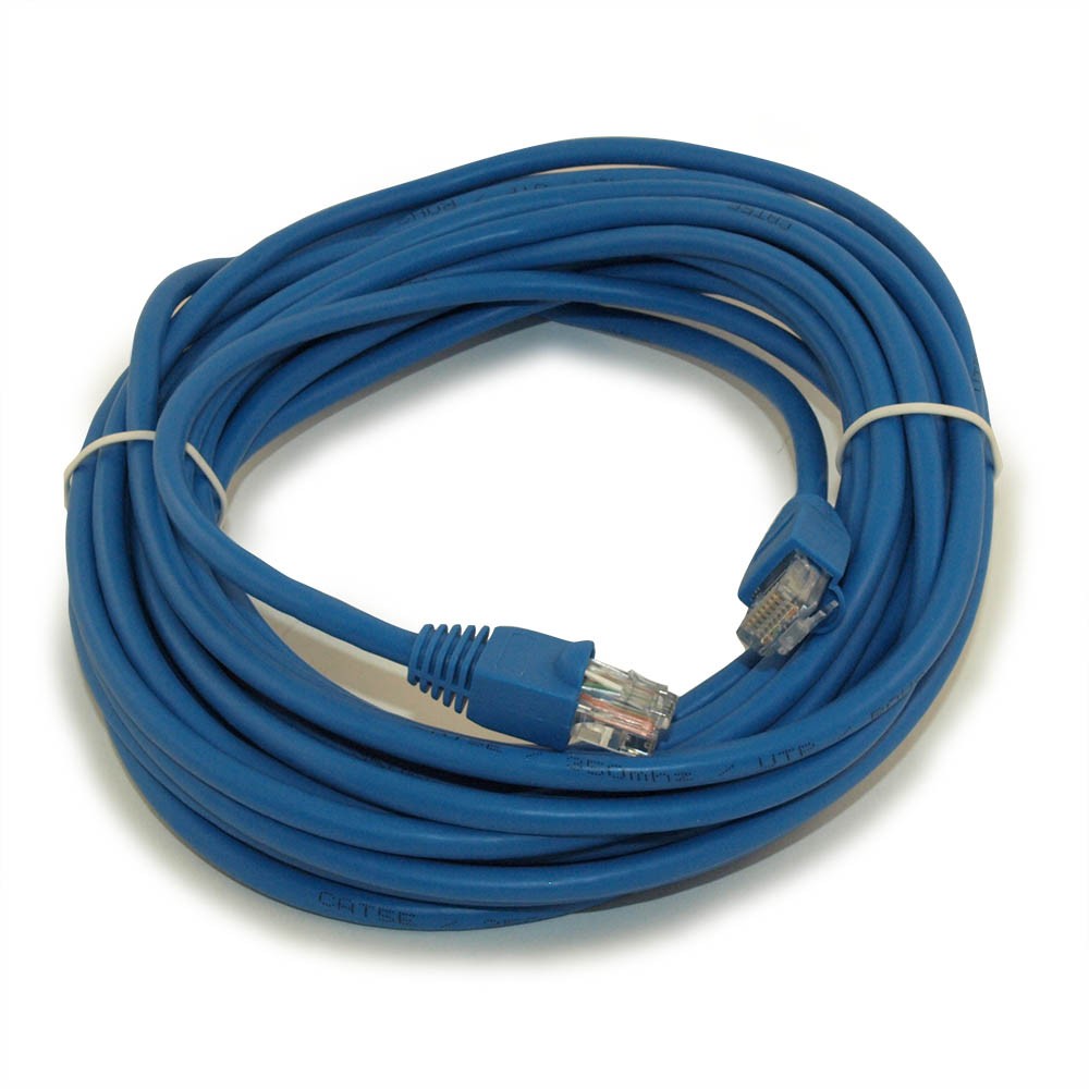 25ft Cat5E Ethernet RJ45 Patch Cable Stranded Snagless Booted BLUE