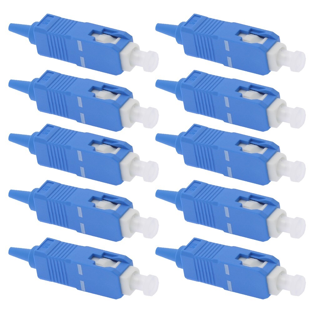 10x SC UPC Simplex Single Mode Fiber Optic Optical Connector Adapter 0.9mm Blue