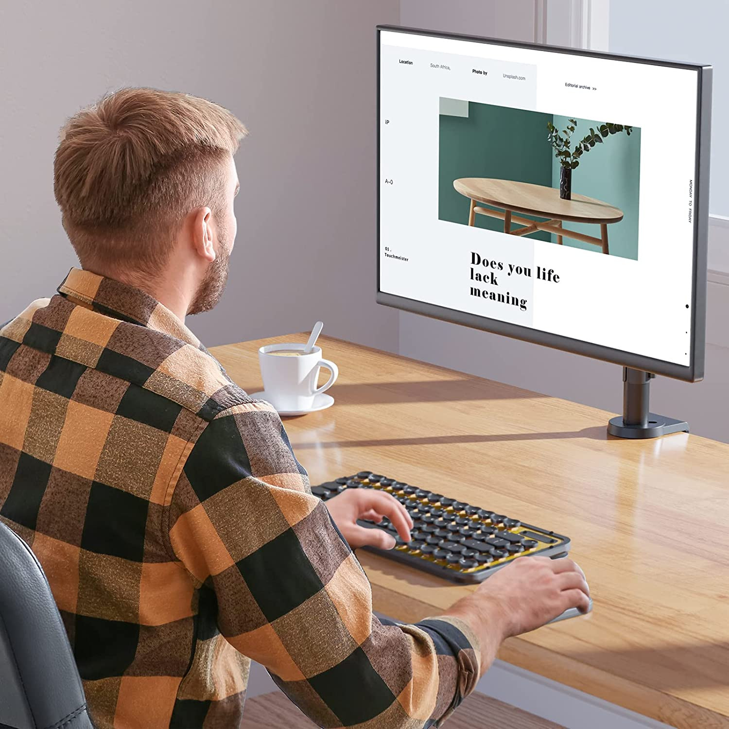 Single Monitor Mount, Computer Monitor Stand for Desk 17-32 Inch, Monitor Arm De