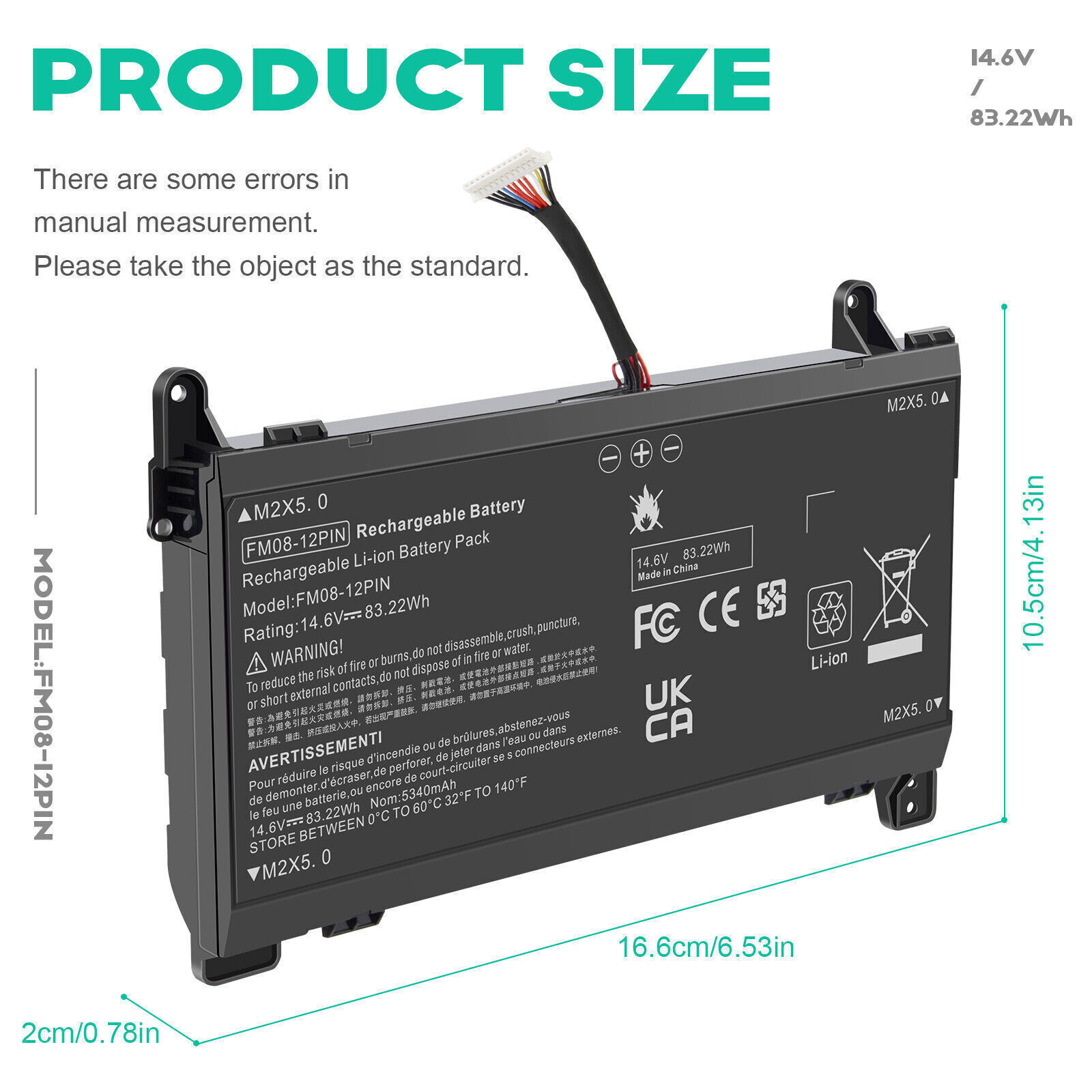 12Pin FM08 Battery for HP Omen 17-AN013TX 922752-421 HSTNN-LB8A TPN-Q195 Laptop