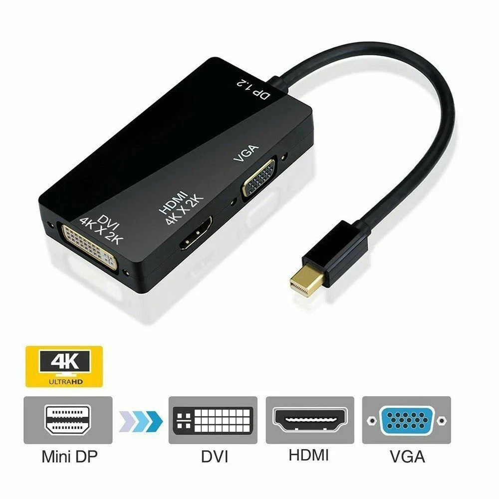 LOT Thunderbolt/Mini Display Port/DP to VGA/HDMI/DVI Adapter For Macbook Pro Air