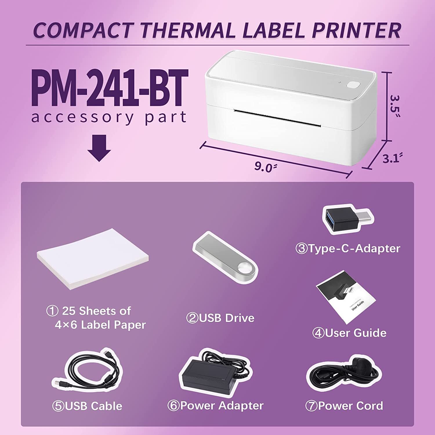 Bluetooth Thermal Shipping Label Printer for Shipping Packages Label Maker Lot