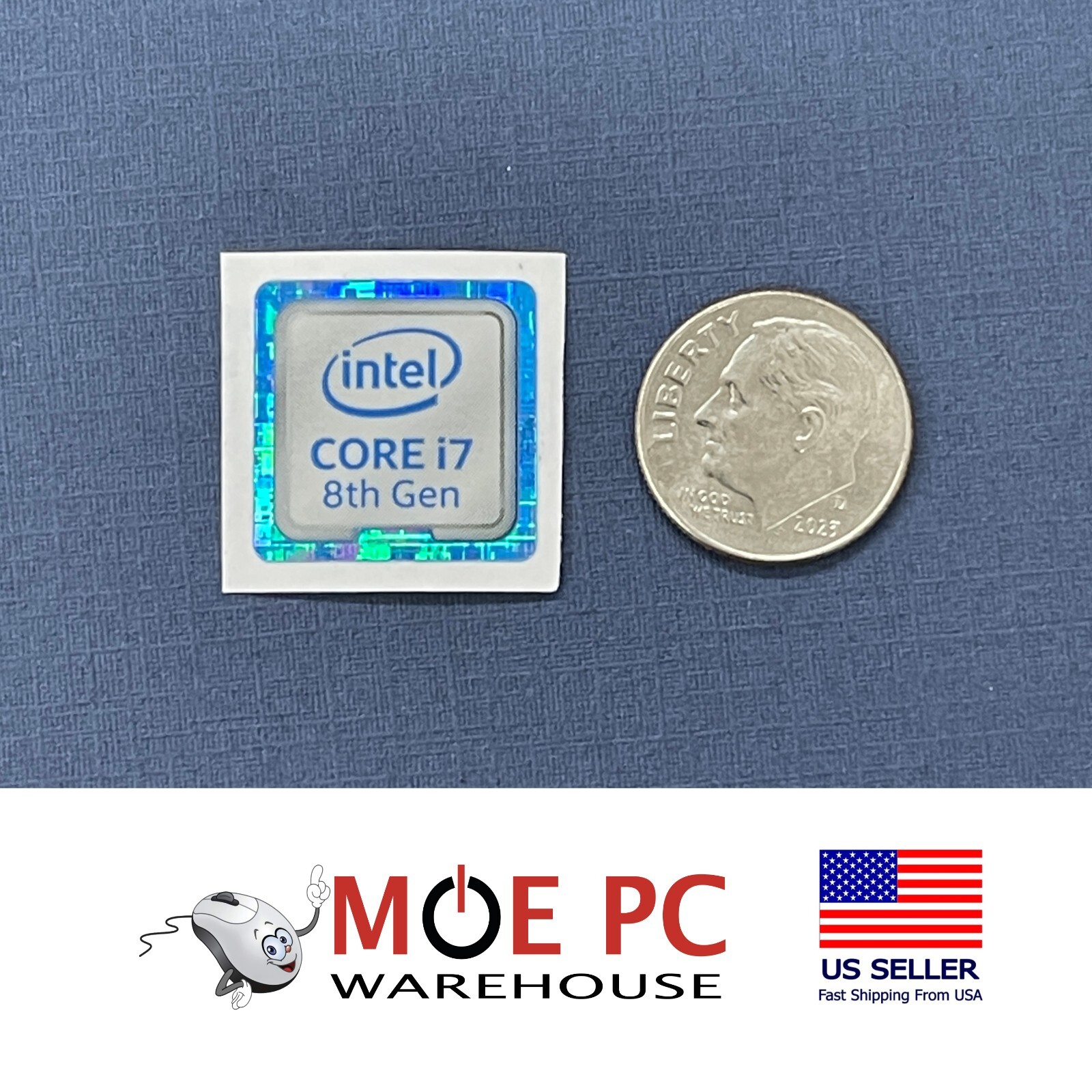Laptop Intel Core i7 8TH GEN Sticker 21×15.5mm Blue New & Genuine USA SELLER