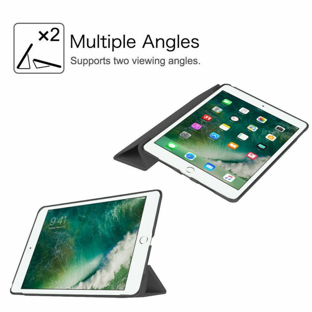 Leather Stand Flip Case For Apple iPad 9th 8th 7th 6th 5th Generation 10.2 Cover
