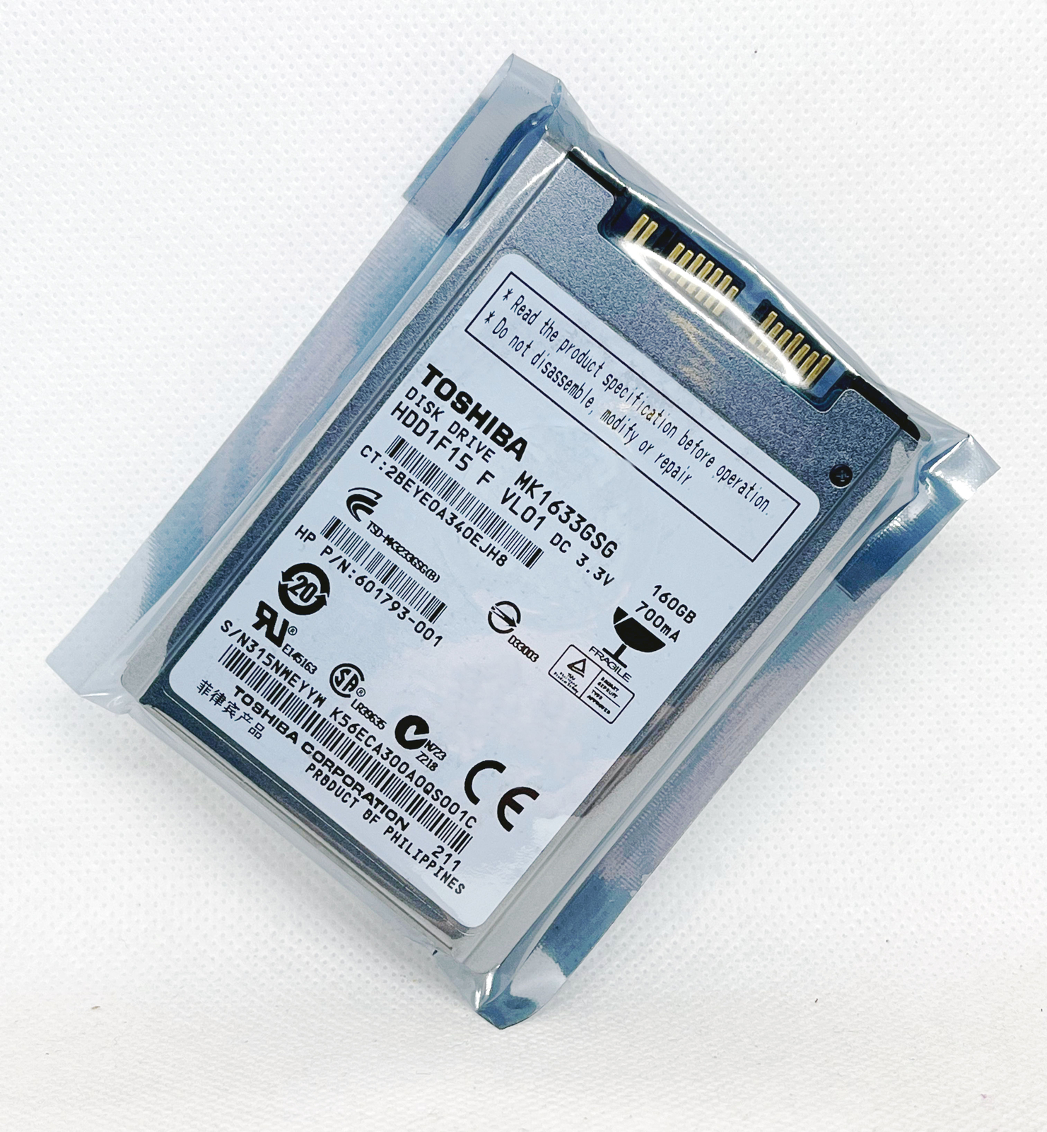 Toshiba 80GB 120GB 160GB 250GB 320GB Internal Micro SATA 1.8 “Hard Drive Disk