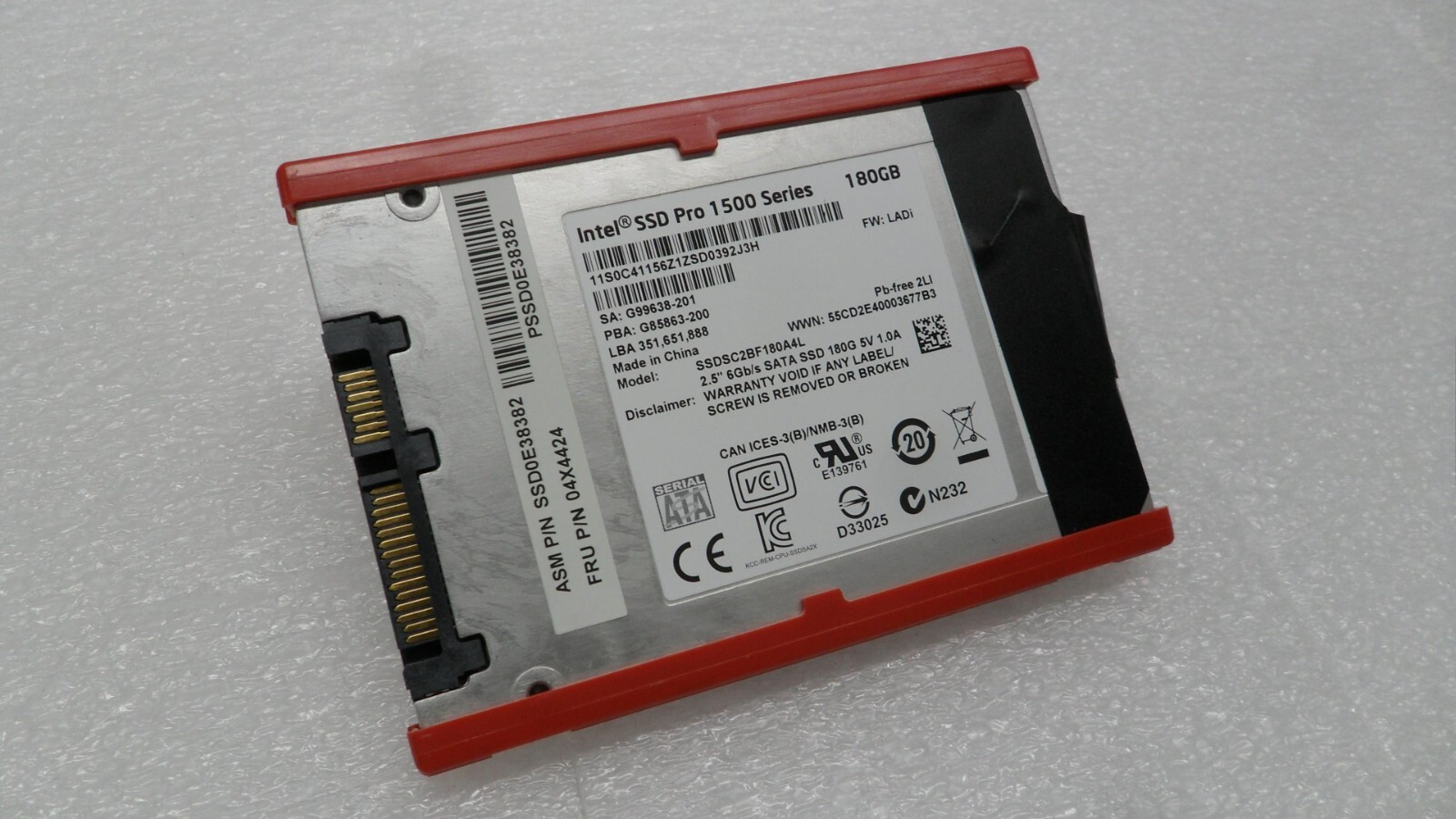 LENOVO ThinkPad X230 180GB SATA 6GBPS 2.5in Solid State Drive Grade A 04X4424