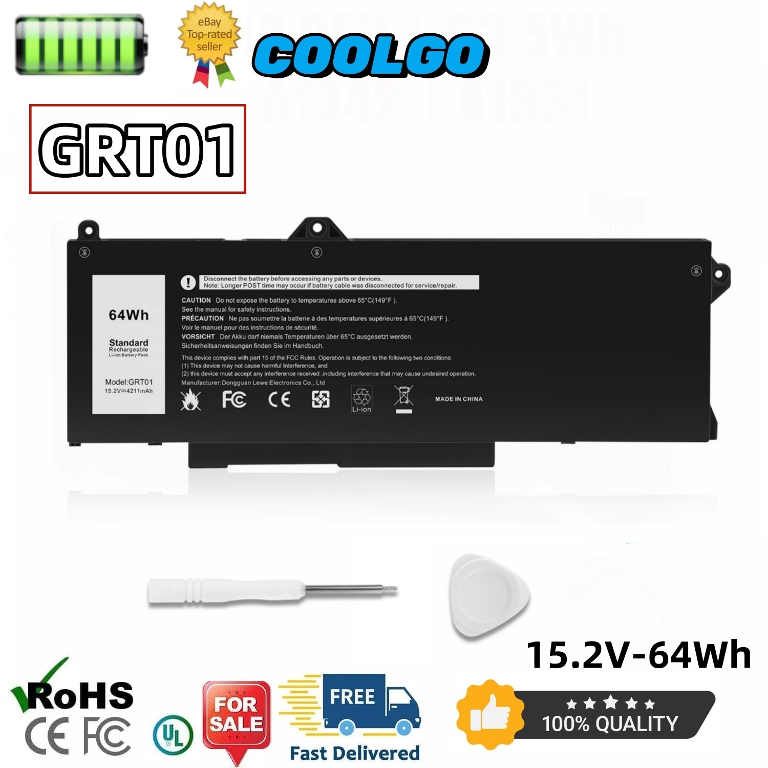 GRT01 Battery FOR Dell Latitude 5421 / 5431/ 5521 31 Precision 3561/3571/3470
