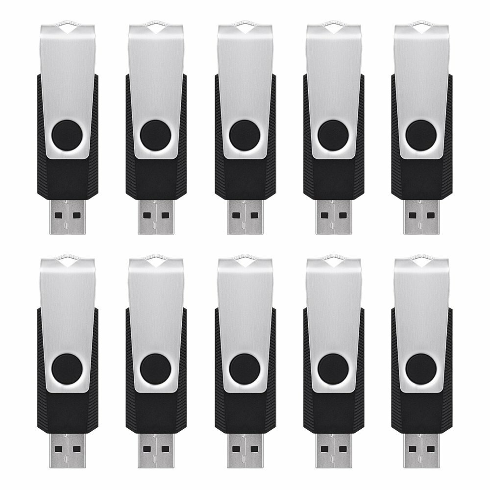 10 Pack 128MB Flash Drive Bulk USB2.0 Memory Stick Pen Thumb Drive Swivel U Disk