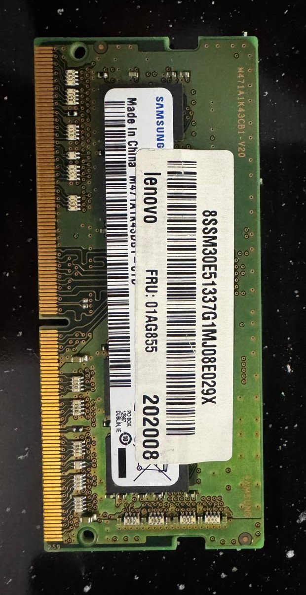 RAM Lenovo/Samsung 8GB DDR4 3200MHz PC4-3200AA SO-DIMM Laptop RAM Original