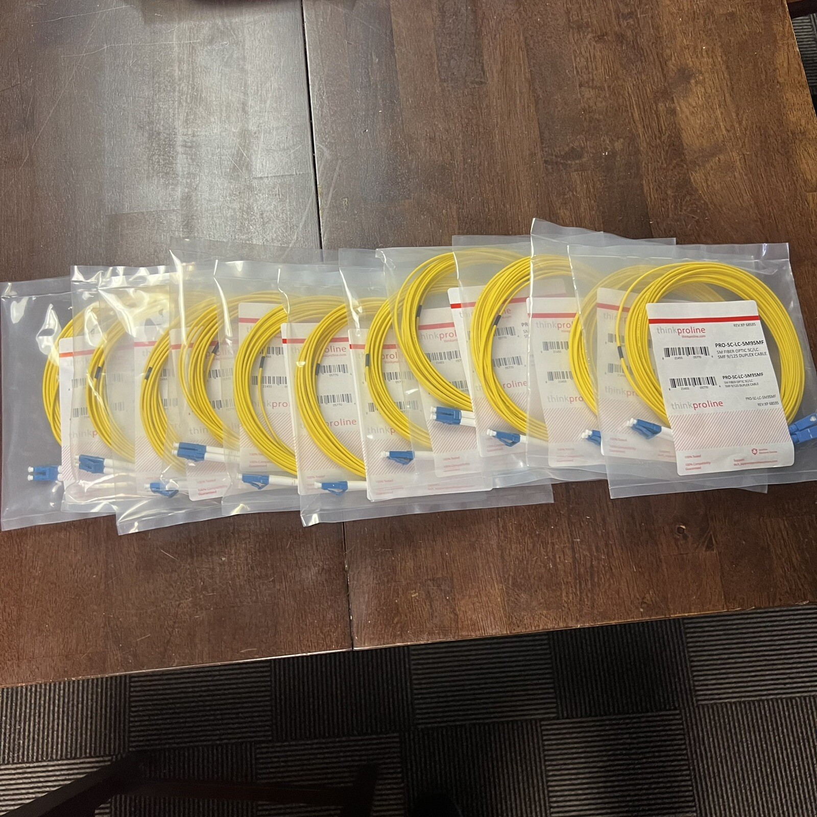 11 Lot- Proline 5m LC to SC Single Mode 9/125 Fiber Optic Patch Cable 16ft