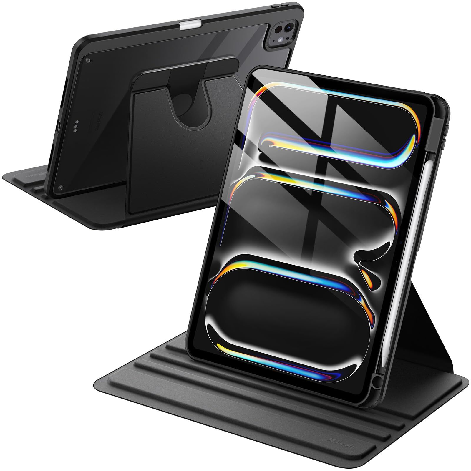 JETech Rotating Case for iPad Pro 11-Inch M4 (2024) with Pencil Holder
