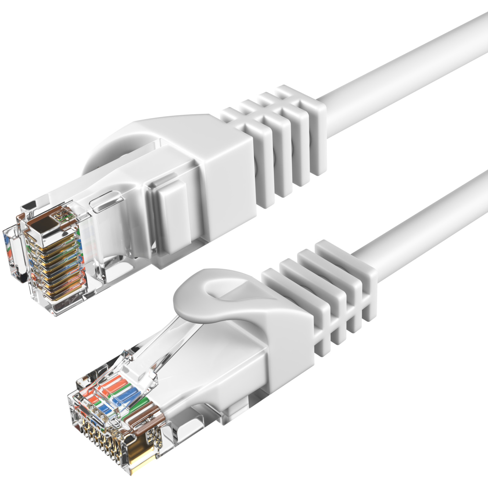 Cat5e White Patch Cord Network Cable Ethernet LAN RJ45 UTP 1.5FT- 20FT Multi LOT