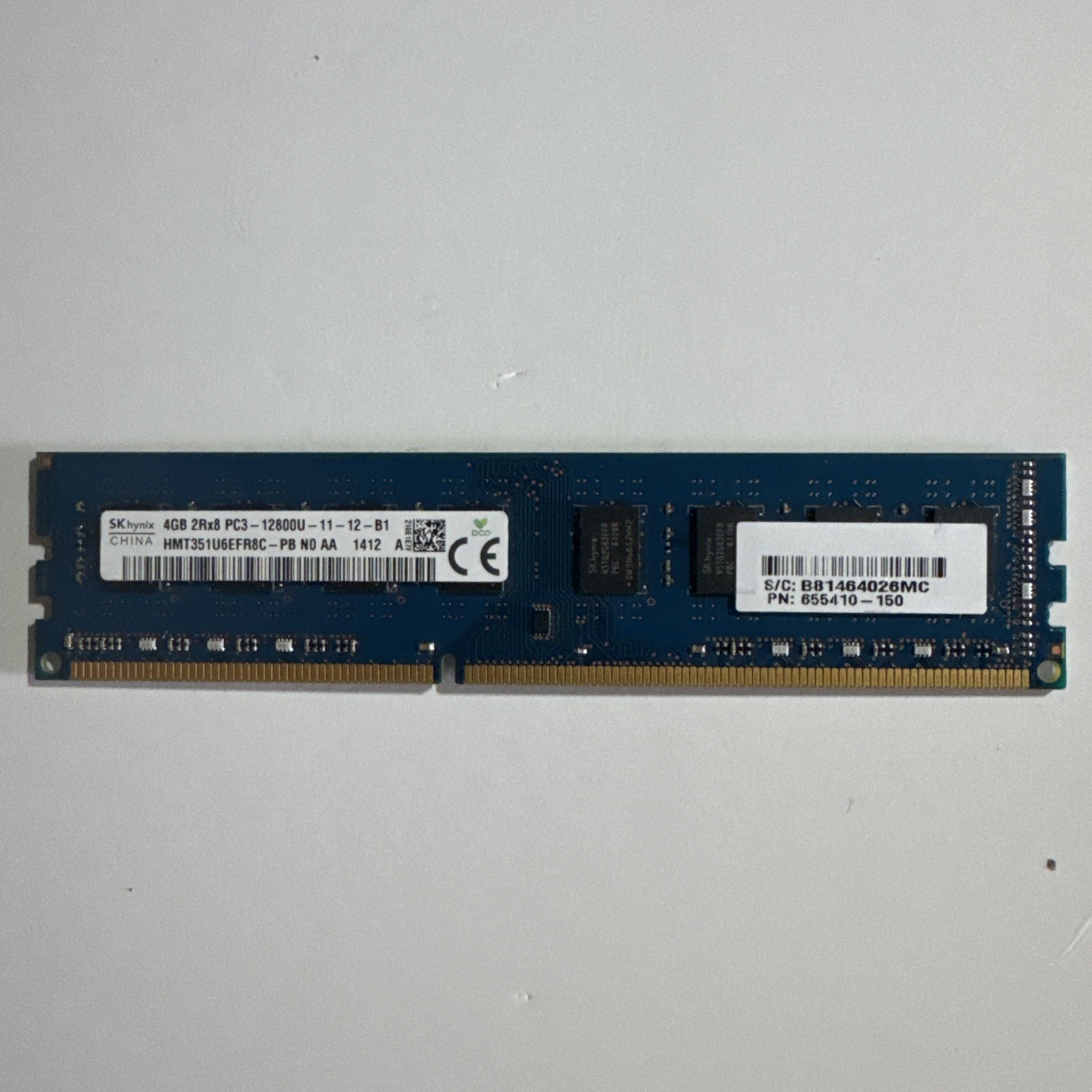 2 PACK SK Hynix 8GB 2Rx8 PC3-12800U-11-12-B1 RAM HMT41GU6MFR8C-PB