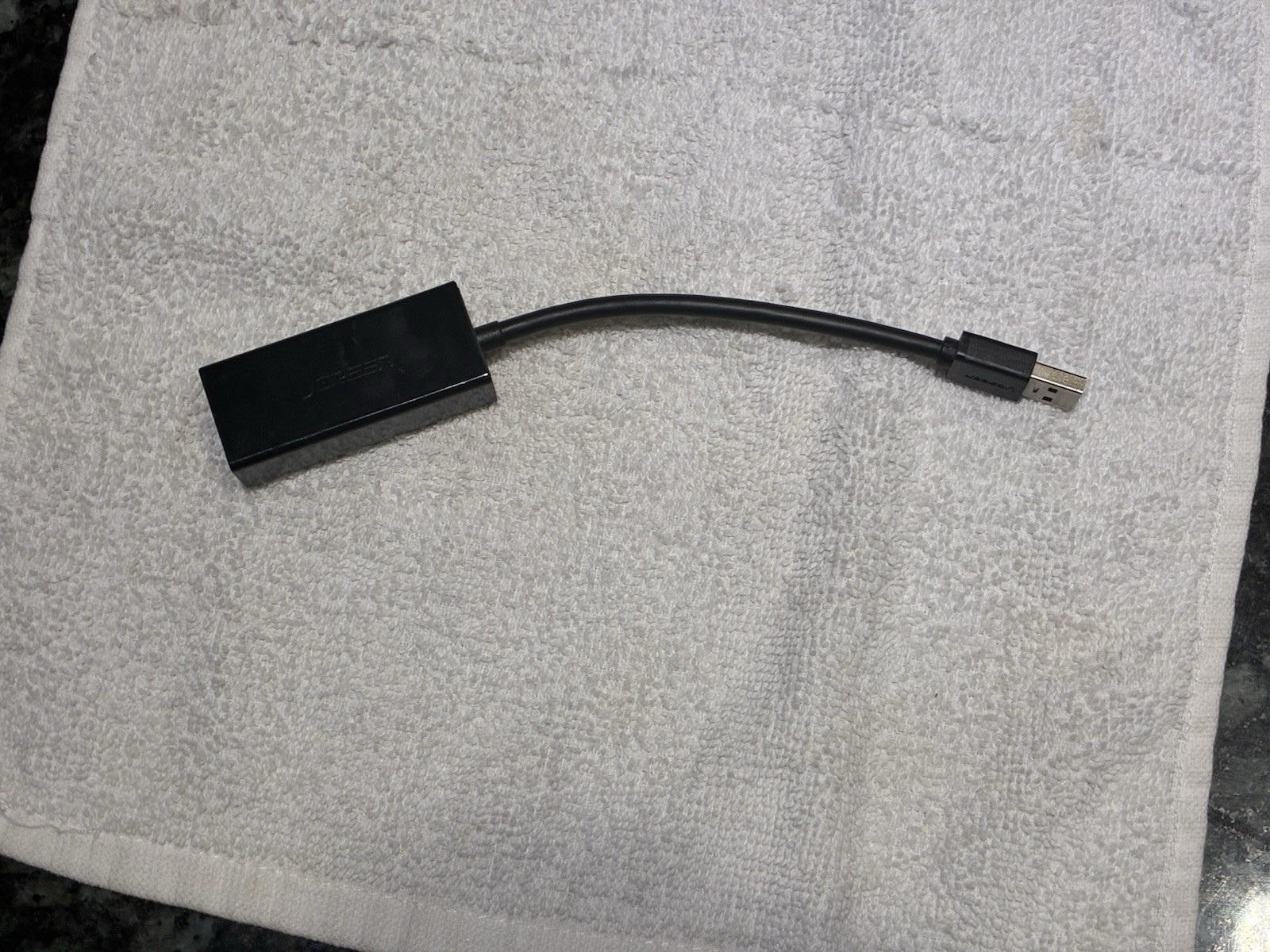 USB to Ethernet RJ-45 Female Adapter Cable, Black, Portable, Less Than 1 ft