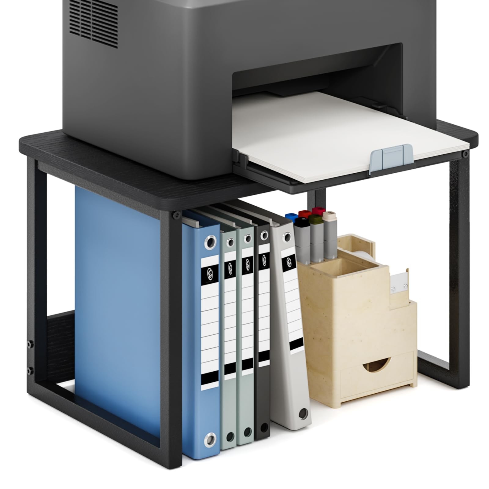 Printer Stand with Storage 100lbs Load Capacity for Home Office – Space Saver