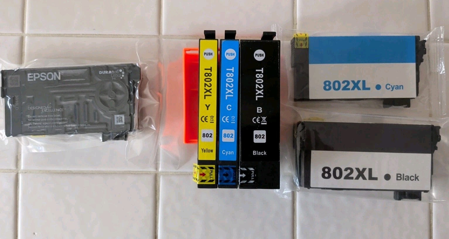 Epson 802XL Black Ink Yellow Blue Cartridges Genuine And Unopened Non Genuine