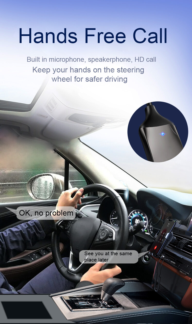 Bluetooth USB to 3.5mm Jack Music Receiver AUX Adapter for Car Audio Headphone