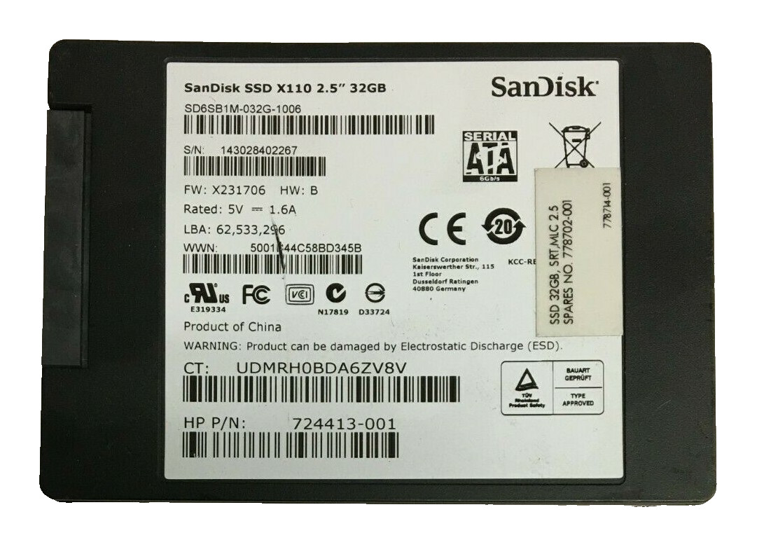 32GB or 40GB SATA 2.5″ Internal Desktop Laptop SSD Solid State Drive