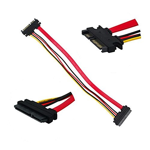 axGear 12” Male to Female 7+15 Pin Serial SATA Data Power Combo Extend Black