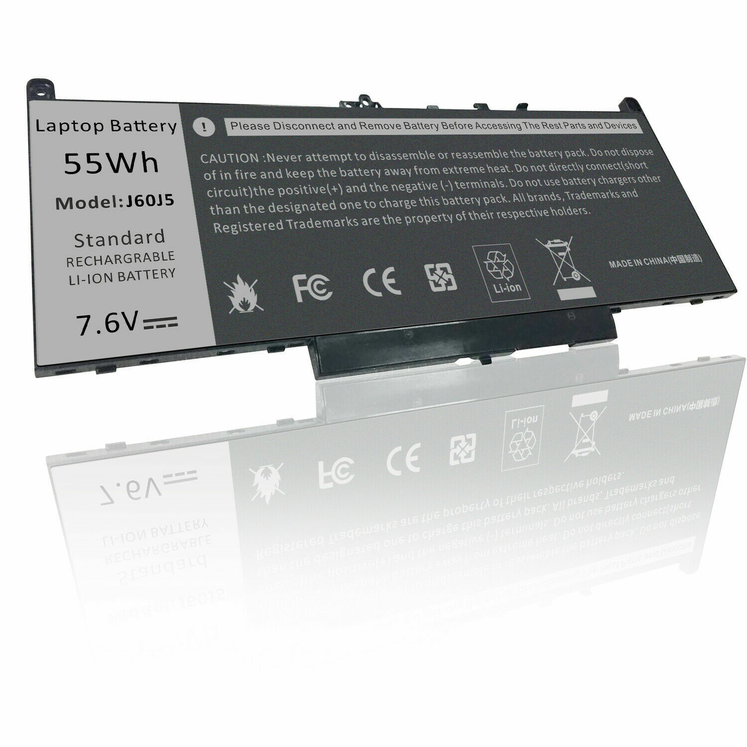 55Wh Laptop Battery For Dell Latitude E7270 E7470 Series R1V85 MC34Y 7.6V J60J5
