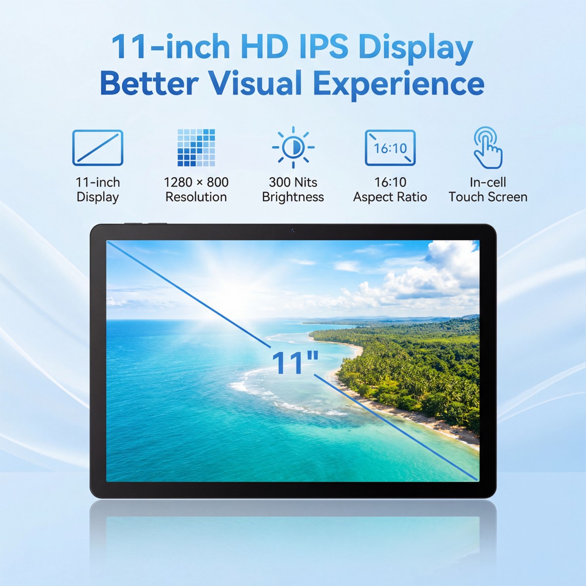 AEEZO 11 inch WIFI Tablet Android 16 IPS Full HD 30GB/32GB + 128GB/256GB LED
