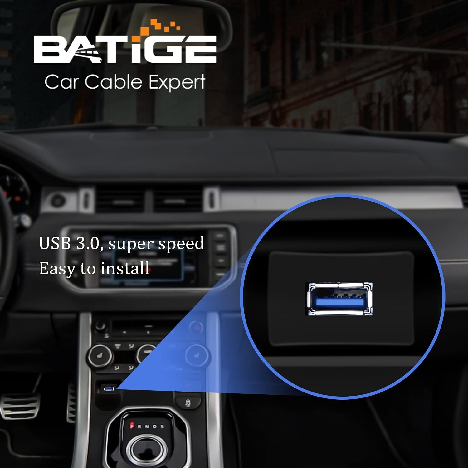 Single Port Flush Mount USB Extension Cable – 1ft for Vehicle and Outdoor Use