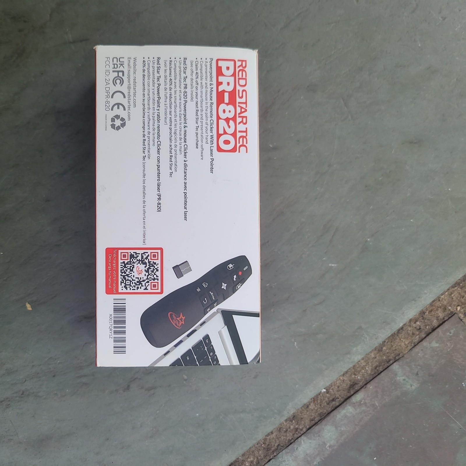 PR-820 Wireless Presentation Clicker with Laser Pointer, PowerPoint Clicker with