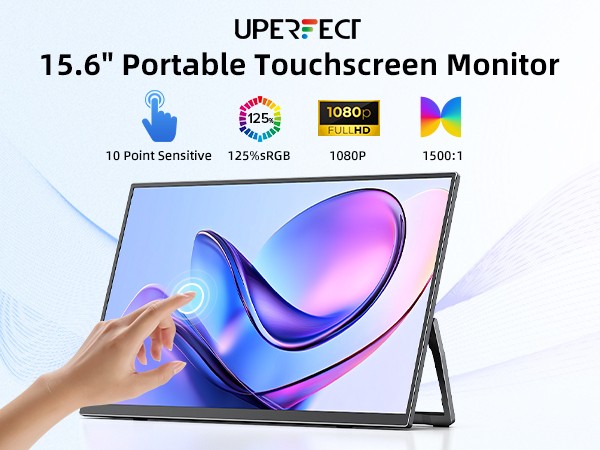 UPERFECT 2026 15.6″ Touchscreen Portable Monitor 1080P For Xbox PS Gaming Switch