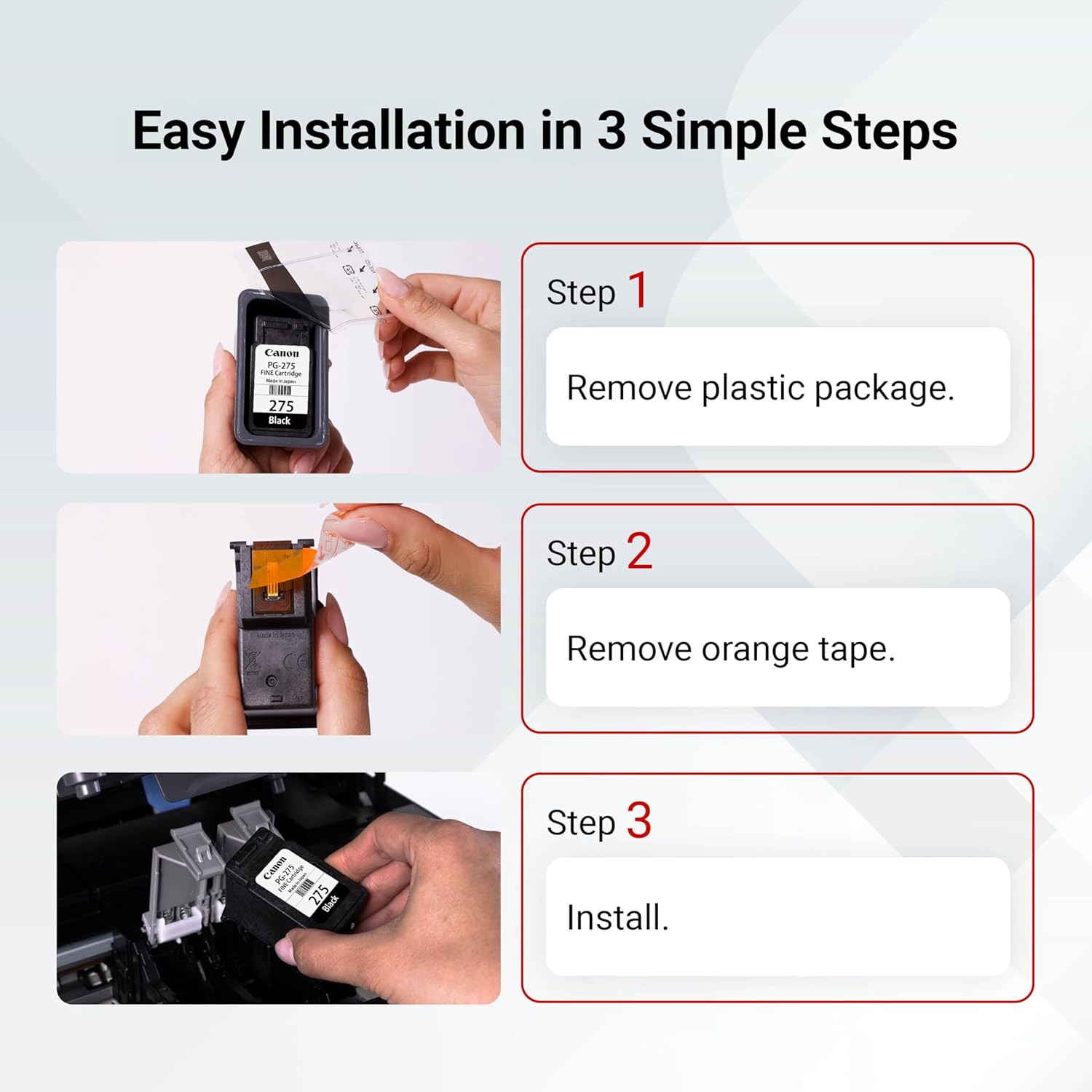 Canon PG-275 Genuine Black Ink Cartridge, Compatible with TS3520/3522, TR4720/47