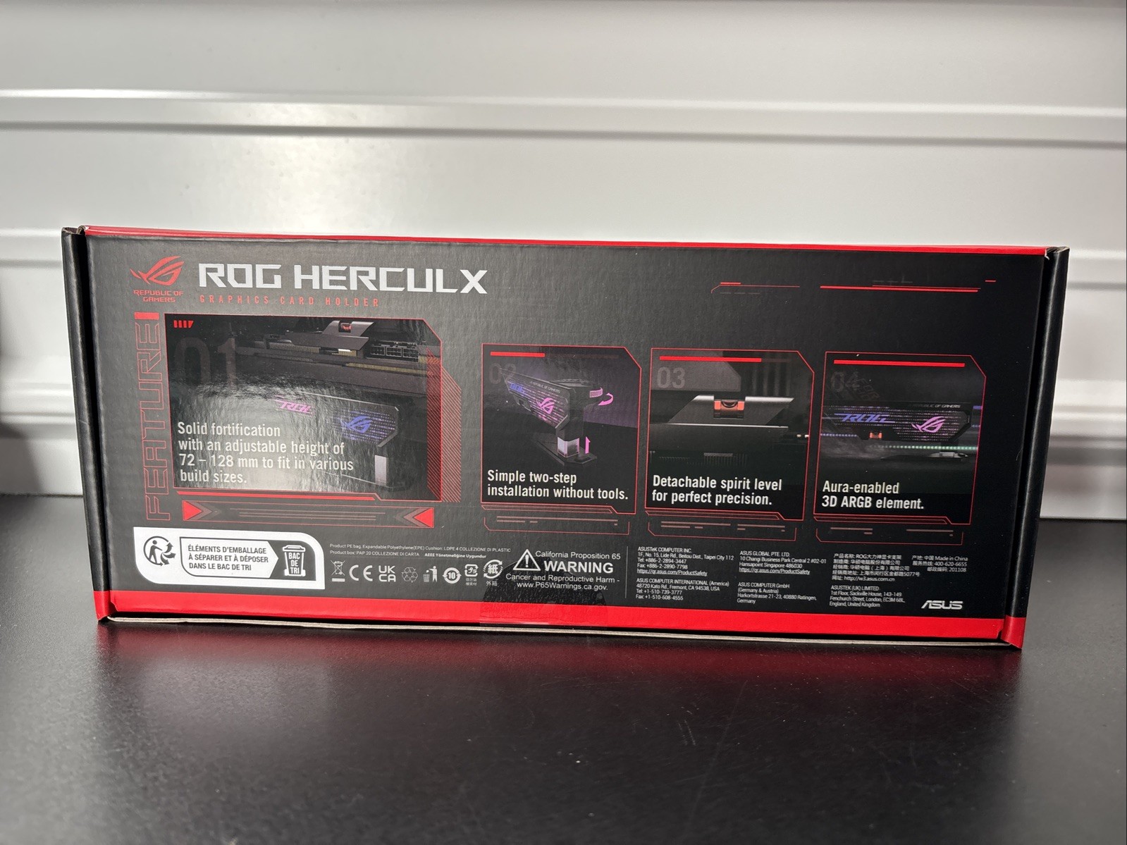 ASUS ROG Herculx Graphics Card Holder GPU Support Stand ARGB Aura Sync XH01