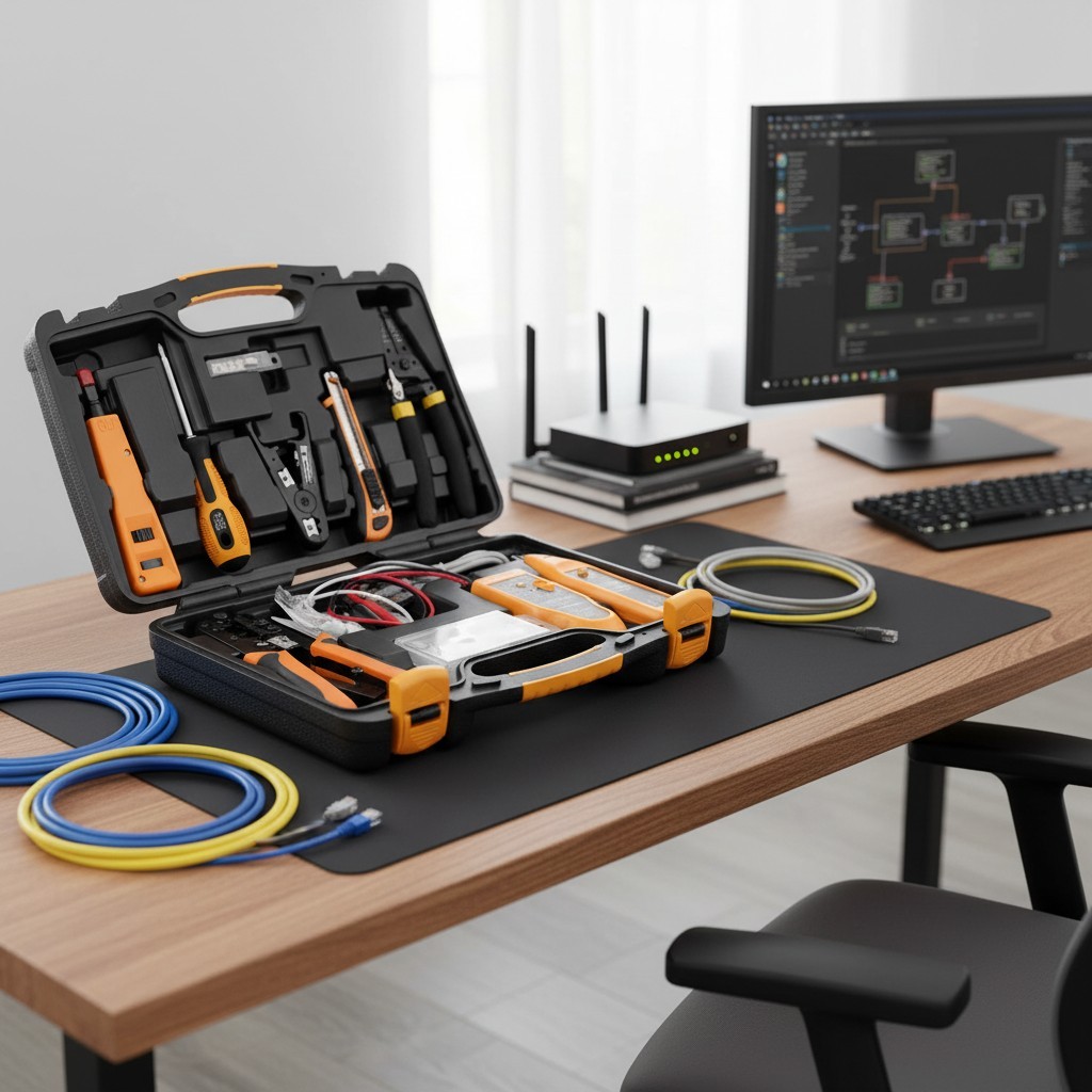 15-in-1 Professional Network Tool Kit – RJ45 Crimper & Cable Tester Included