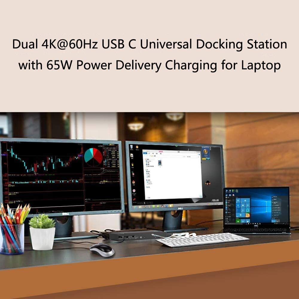 USB-C Docking Station(DL6950) 14-Port 4K Dual Display with Displaylink 65W PD