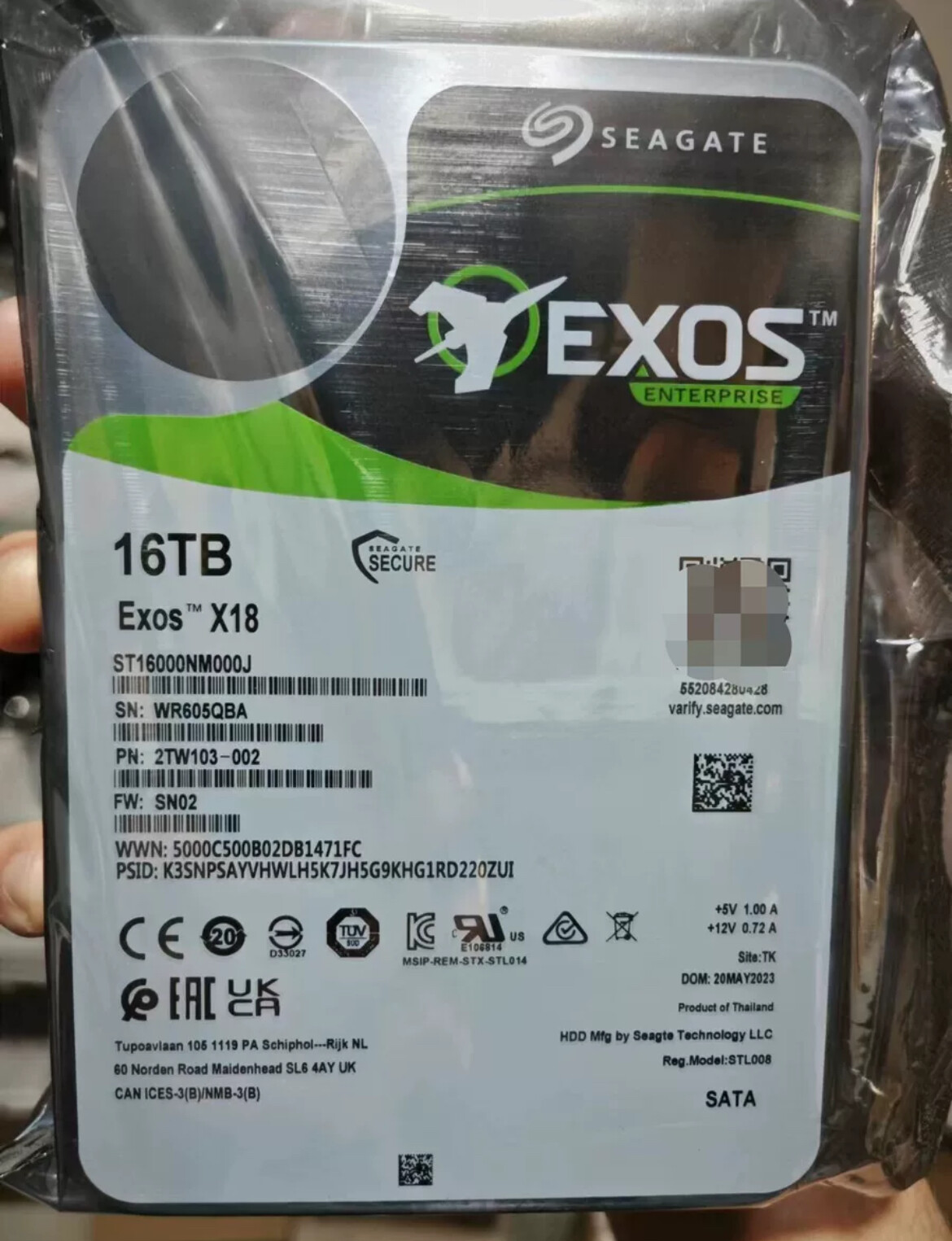 Seagate Exos X16 ST16000NM000J 16TB 3.5″ SATA 6Gb 7.2K 256MB Enterprise NAS HDD