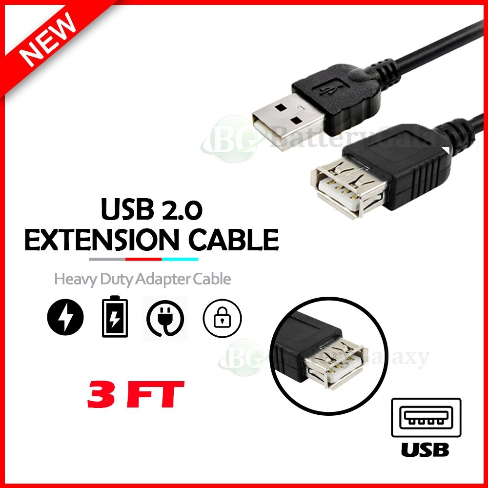 Quality 3ft 1M Foot USB 2.0 Extension Cable Male Type A to Female Cord Adapter