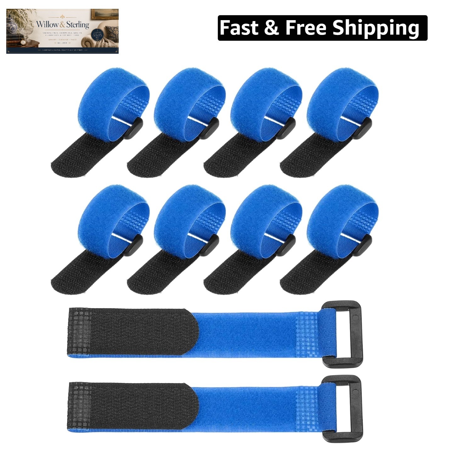 6 x 0.79 Inch Reusable Cable Ties 10 Pcs Adjustable Hook and Loop Straps Cord…