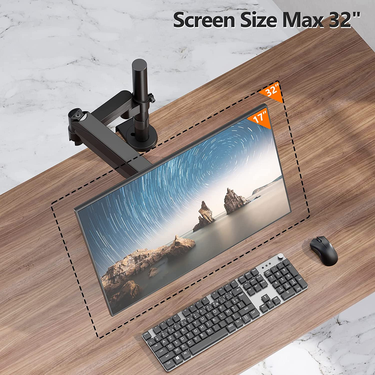 Single Monitor Mount, Computer Monitor Stand for Desk 17-32 Inch, Monitor Arm De