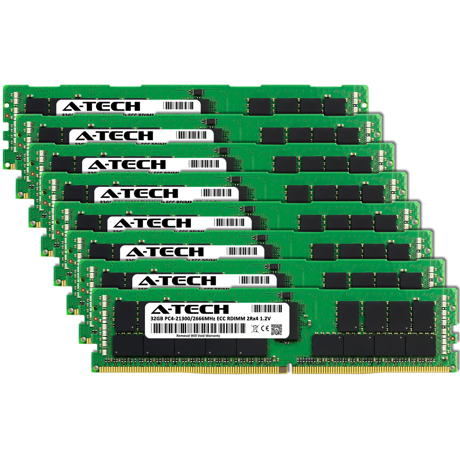 A-Tech 256GB 8x 32GB 2Rx4 PC4-21300R DDR4 2666 ECC REG RDIMM Server Memory RAM