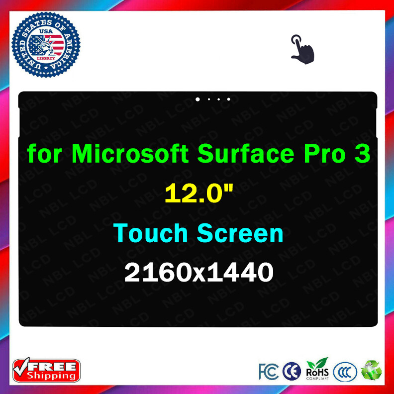 for Microsoft Surface Pro 3 1631 LCD Touch Screen 40Pin 2160×1440 Assembly 12.0″