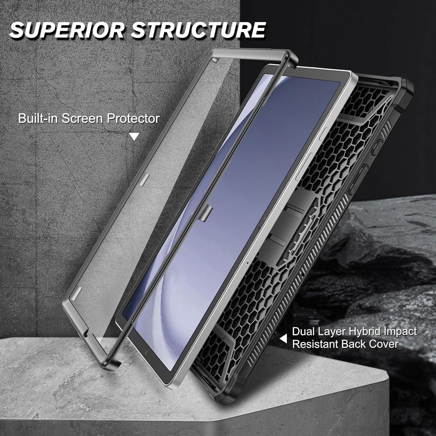 Shockproof Case for Samsung Galaxy Tab A9 Plus 11″ (2023) Rugged Kickstand Cover