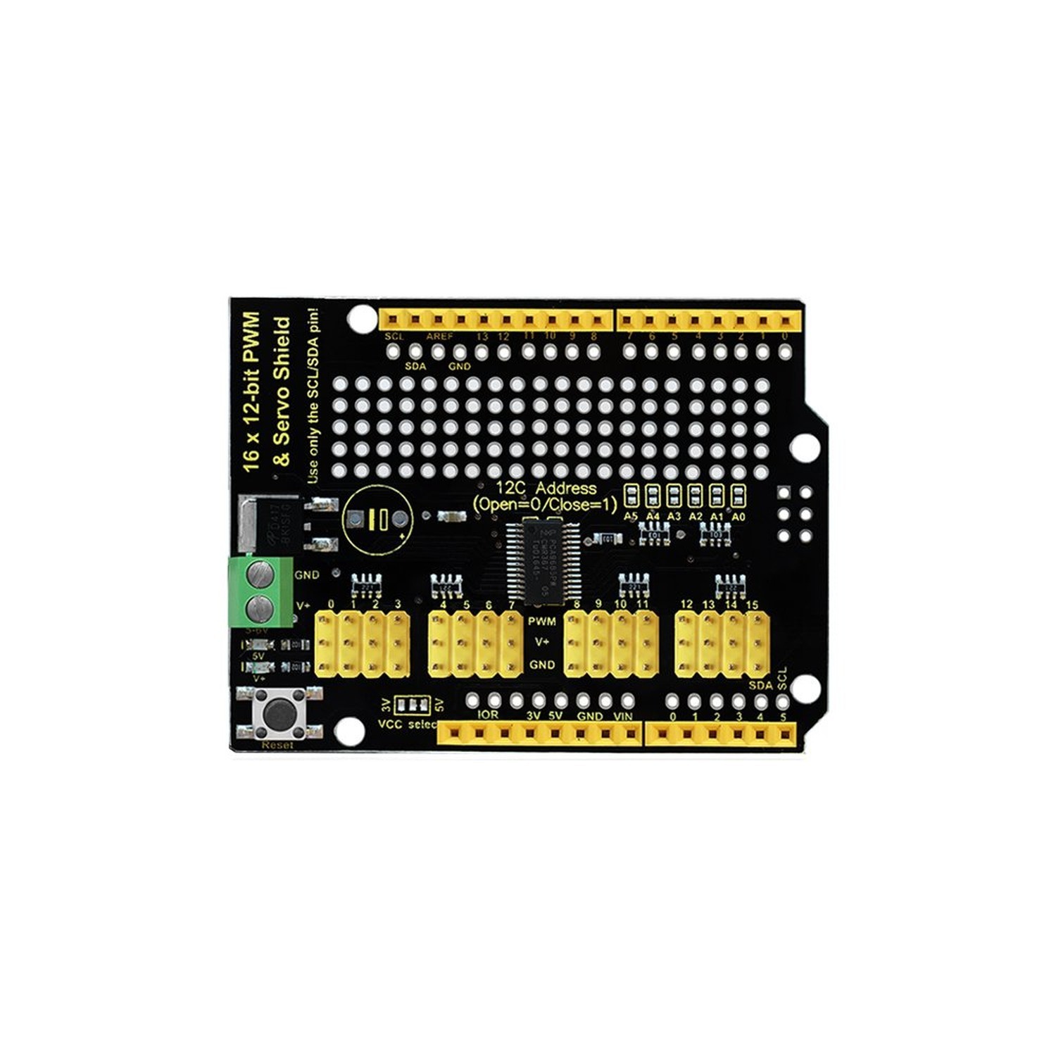 KEYESTUDIO 16-Channel 12-bit Servo Motor Driver Board I2C Interface for Ardui…