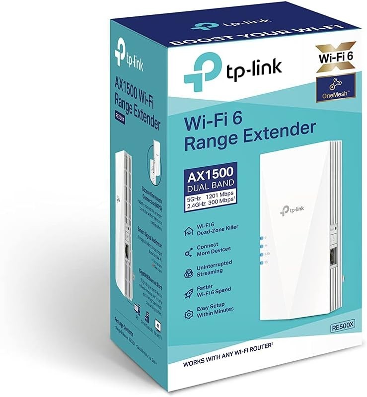 TP-Link AX1500 WiFi Extender Internet Booster(RE500X), WiFi 6 Range Extender