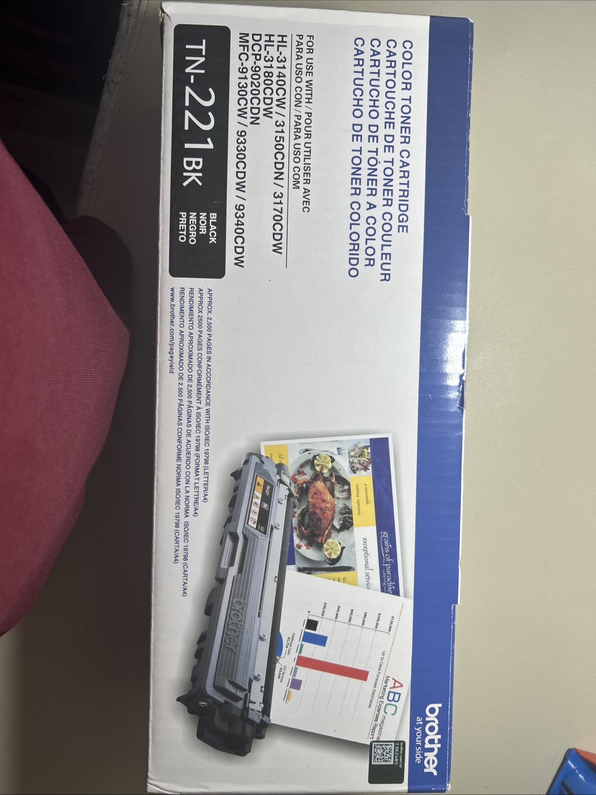 Brother (Genuine) TN221BK Black Toner Cartridge – New in Box