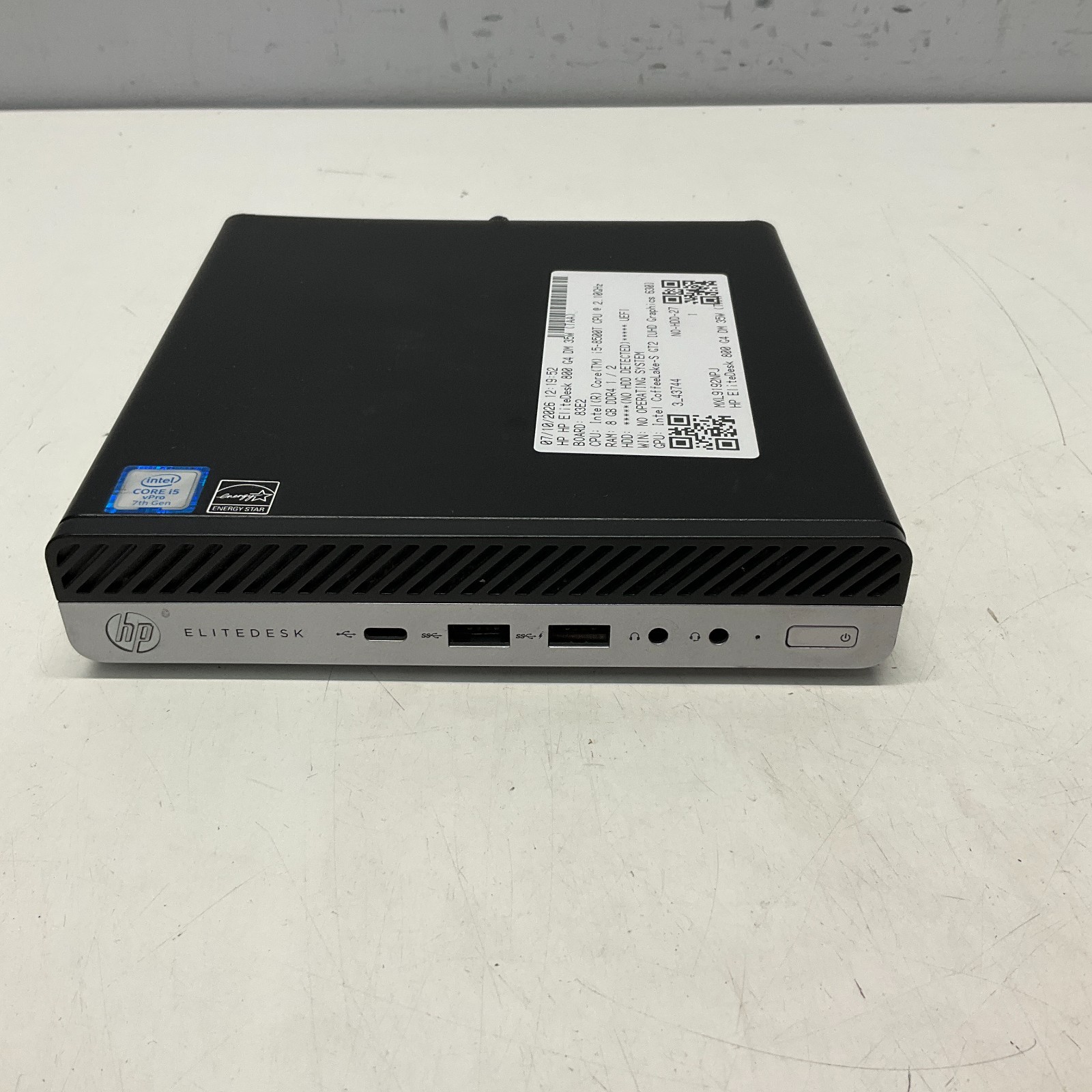 HP EliteDesk 800 G4 Micro Intel Core i5-8400T 2.1GHz 8GB RAM No HDDOSAC