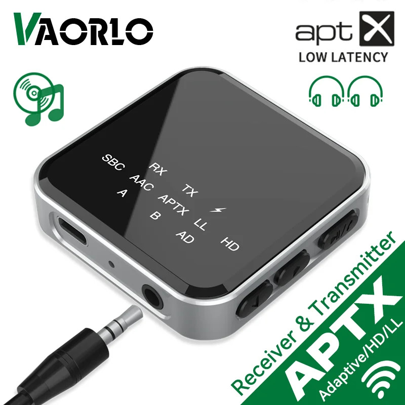 Aptx-Adaptive/Ll/Hd Bluetooth Audio Transmitter Receiver 3.5MM AUX Low Latency L