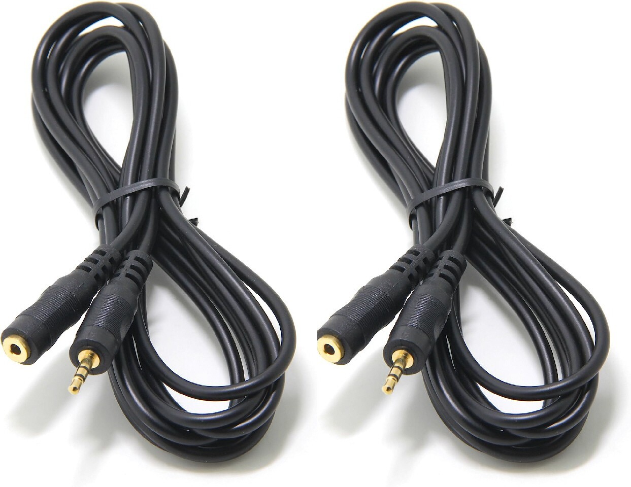 (2) Pack 15ft 3.5mm 1/8″ M-F Stereo Headphone Extension Audio Cable Wire VWLTW