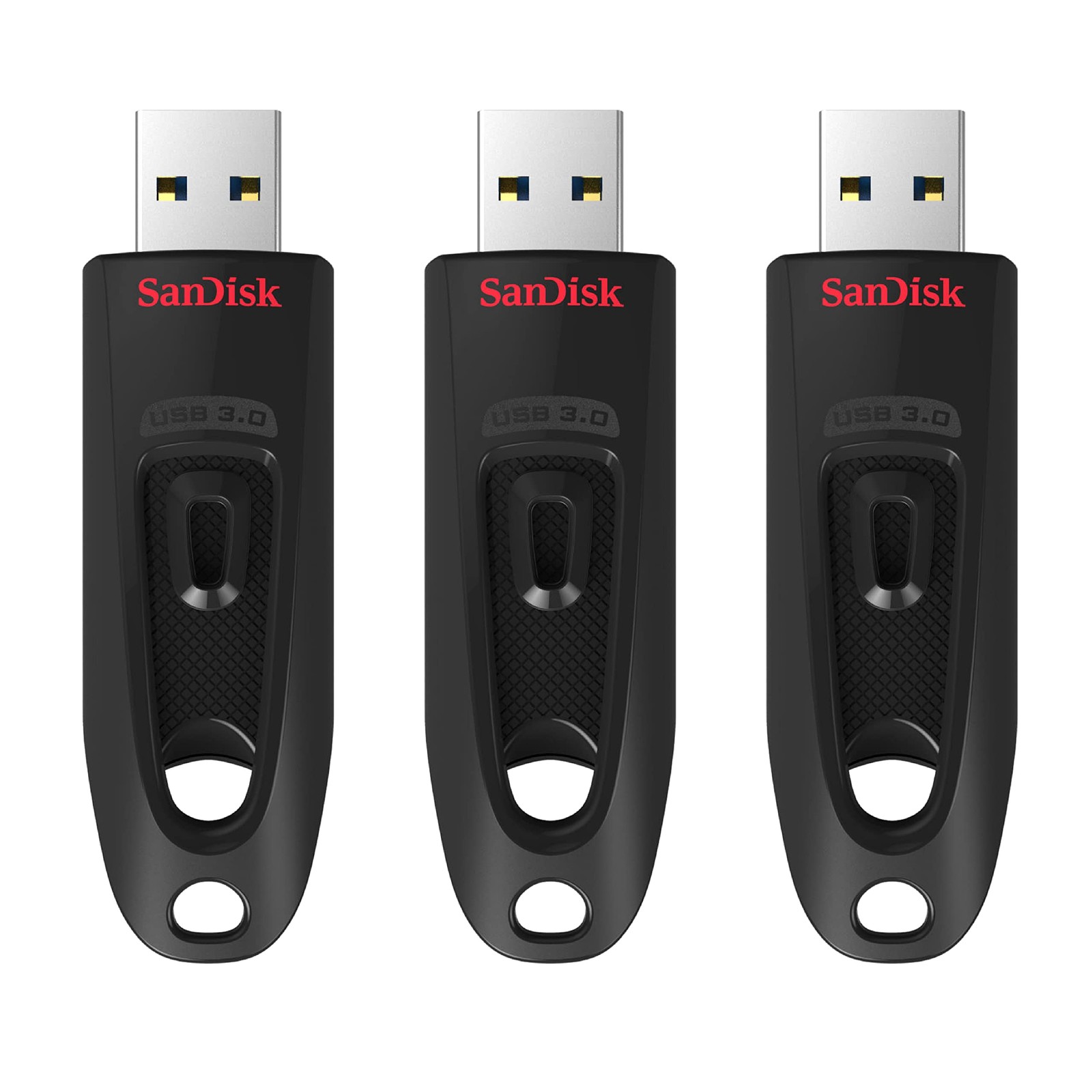 SanDisk Ultra 64GB USB Flash Drive USB 3.0 up to 130MB/s Read – Pack of 3 Triple