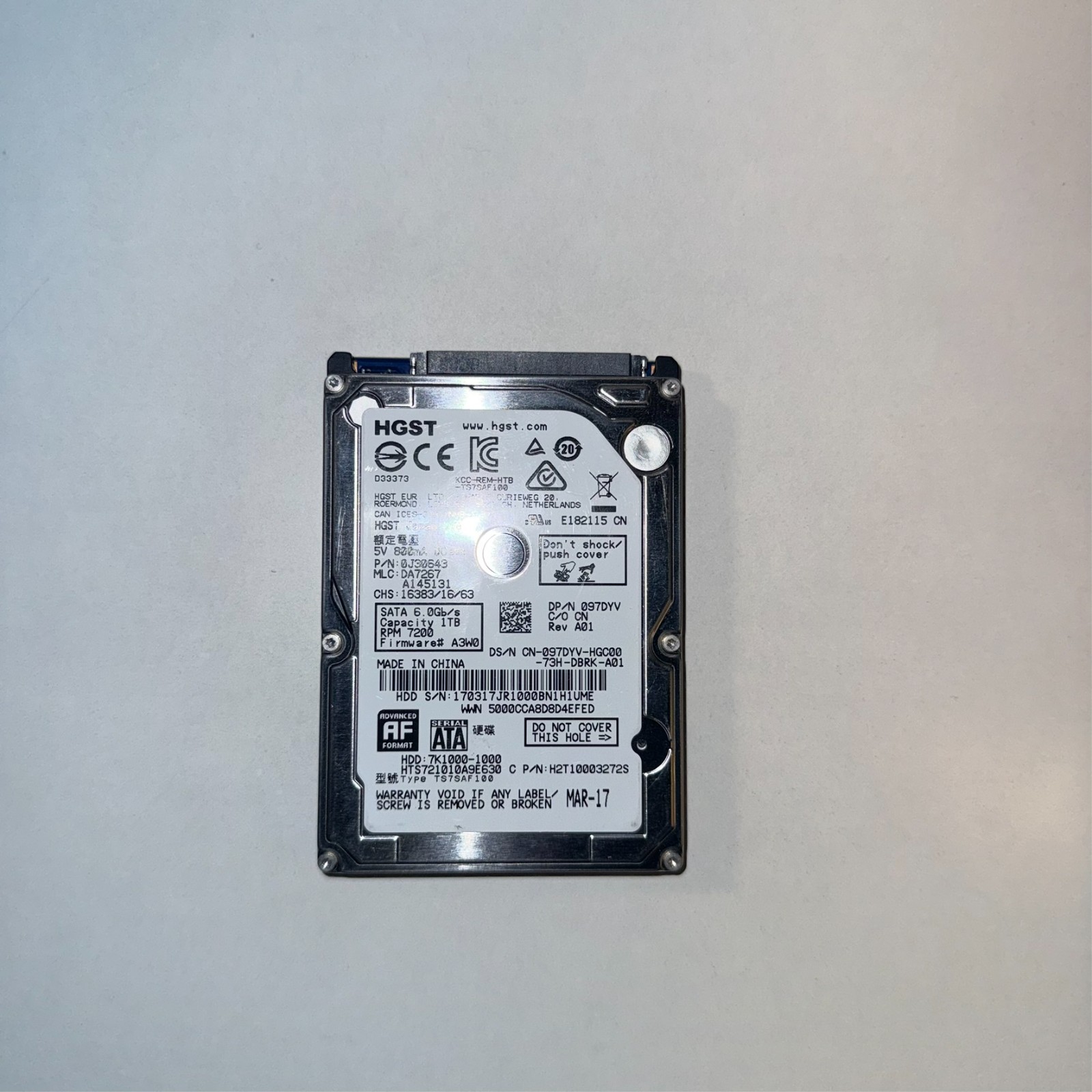 HGST Travelstar 1TB Internal 2.5 inch (HTS541010A9E680) Hard Drive